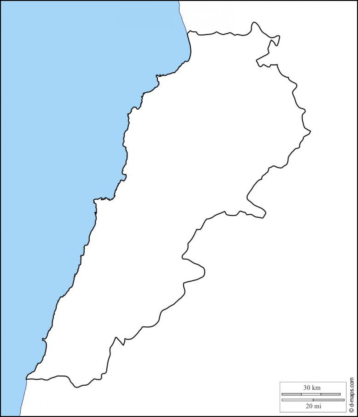slepá mapa Libanonu