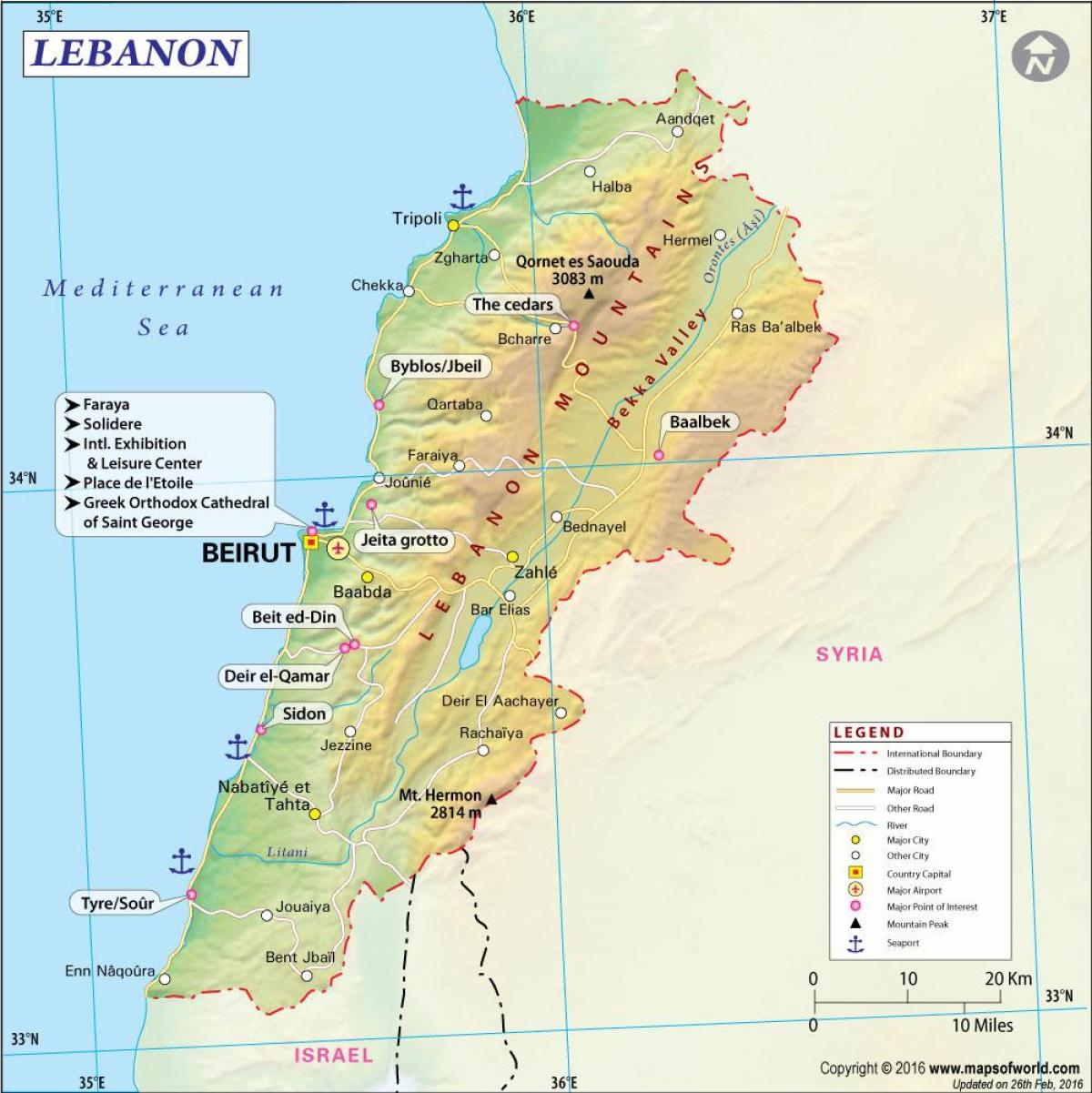mapa starověkého Libanonu