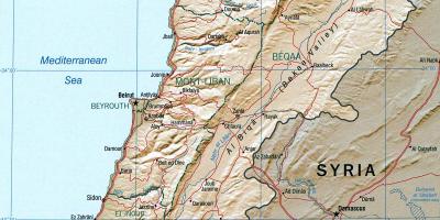 Mapa Libanonu geografie