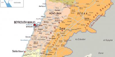 Libanon mapa podrobná
