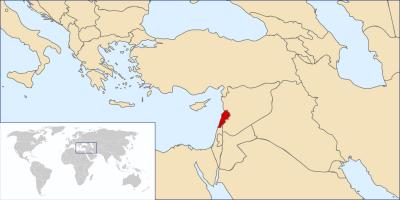 Mapa Libanonu světě 
