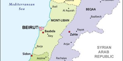 Mapa Libanonu politické